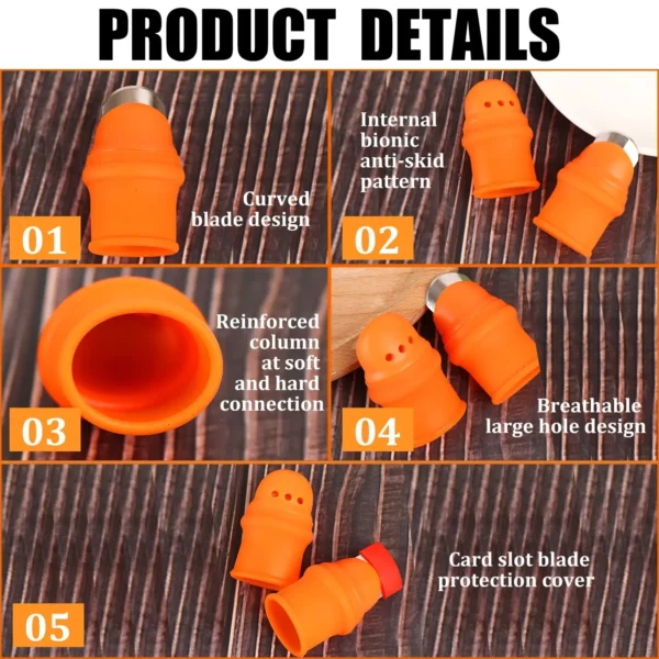 Protetor de Dedo com Lâmina de Silicone para Polegar - Equipamento de Proteção para Corte de Legumes, Colheita, Pinçamento de Plantas e Tesoura de Lâmina - Image 5